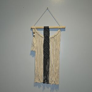 Bohemian Blue Cream Macrame Wall Hanging Home Decor Tapestry RETRO vibe